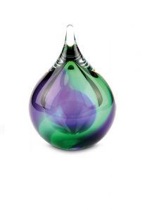 Crystal glass keepsake urn 'Drop'