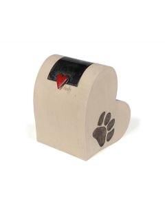 Pet cremation ashes urn with paw print