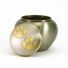 Dog urn with two paw prints