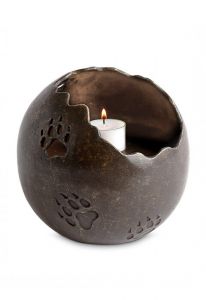 Candle holder pet urn bronze 'The light of your soul'