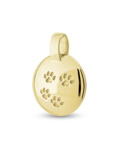 Ashes pendant with pawprints (14 krt. yellow gold)