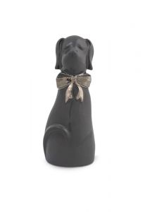 Dog urn for ashes with bow tie in several colors