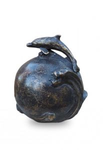 Cremation ashes keepsake urn with dolphin