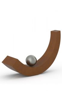 Corten steel adult cremation double or companion urn 'The path of life'
