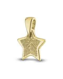 Fingerprint pendant 'Star' made of gold Ø 1.6 cm