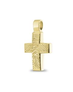 Fingerprint pendant 'Cross' made of gold 1.8 cm