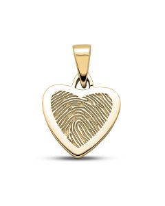 Fingerprint pendant 'Heart' made of gold Ø 1.6 cm