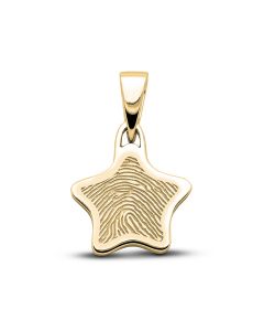 Fingerprint pendant 'Star' made of gold Ø 1.5 cm