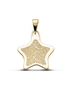 Fingerprint pendant 'Star' made of gold Ø 2.2 cm