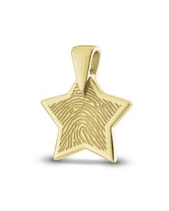 Fingerprint pendant 'Star' made of gold Ø 1.9 cm