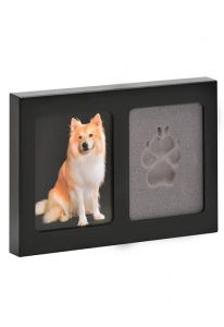 Photo frame for picture and paw print in foam black