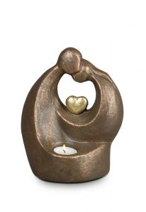 Ceramic cremation urn 'Eternal Love' with candle holder