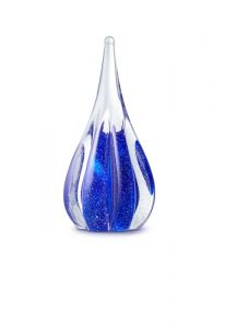 Teardrop shaped glass keepsake urn 'Sparkle'
