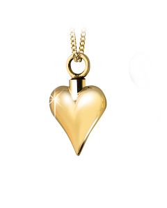 Ash jewel pendant Golden Heart