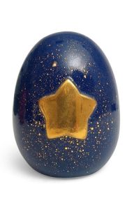 Handmade urn for cremation ashes with gold colored star