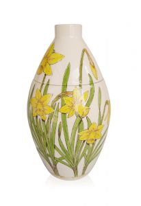 Hand painted urn 'Daffodils'