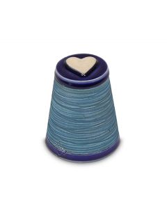 Cremation ashes mini urn with heart midnight blue