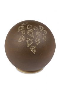 Spherical cremation ashes urn 'Hearts'