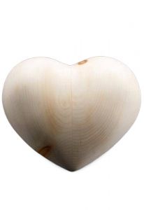 Wooden Urn for Ashes Heart natural pine