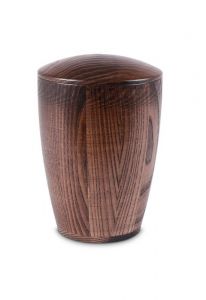 Wooden cremation urn for ashes oiled