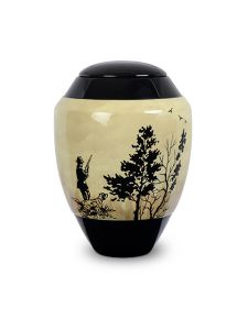 Fiberglass cremation urn for ashes 'Hunter hunting'