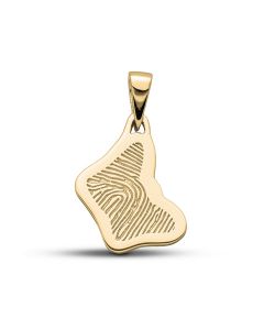 Fingerprint pendant 'Butterfly' made of gold Ø 1.9 cm