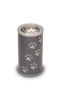 Candle holder pet cremation ashes urn grey