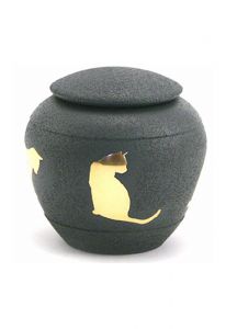 Cat urn Silhouette Country Blue