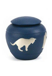 Cat urn Silhouette Country Blue
