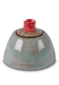 Ceramic keepsake urn 'Rose' sea green