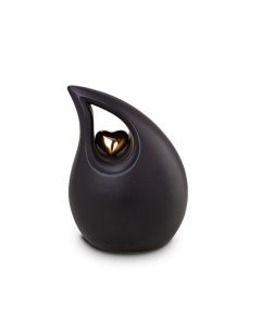 Ceramic keepsake urn gold-colored heart