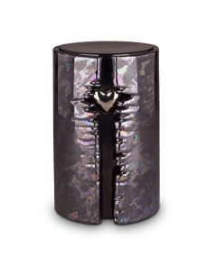 Ceramic funeral urn with LED light
