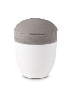 Cremation urn for human ashes 'Horizon' grey/white