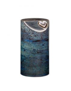 Ceramic funeral urn with a heart