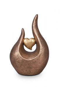 Ceramic art urn 'Eternal flame' with heart