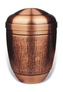 Copper cremation urn