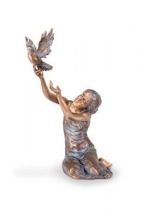 Grave Sculpture of Mourning Woman with Dove – Limited Edition, 3D, freestanding, dowel on the bottom