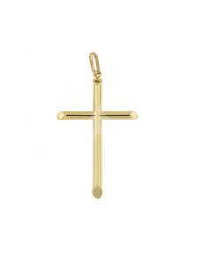Memorial pendant 'Tube shaped cross' 14 carat yellow gold