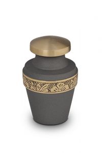 Brass keepsake cremation ashes urn 'Flowers'
