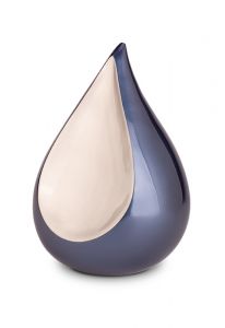Cremation ashes urn 'Teardrop' metallic blue