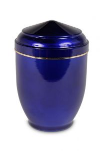Dark blue coloured steel ashes urn
