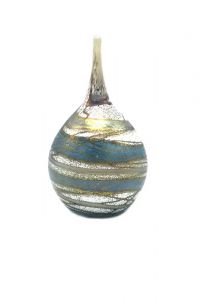 Drop shaped glass cremation ashes mini urn 'Nova'