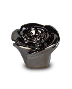 Ceramic keepsake urn ‘Everlasting Rose’ silver-colored