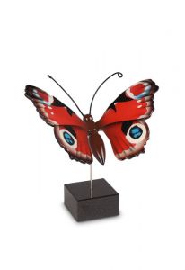 Butterfly cremation ash mini urn 'Peacock'