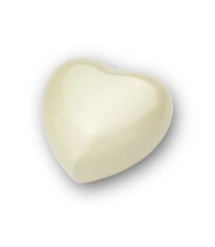 Heart shaped cremation ashes keepsake urn 'Satori' | mother of pearl white