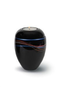 Fibreglass keepsake funeral urn 'Odine' with candle holder and blue strap l SALE