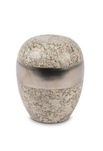 Porcelain mini urn for ashes 'Planet' brown