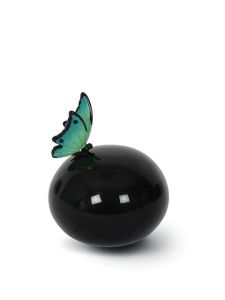 Fibreglass cremation ash keepsake urn 'Butterfly' green