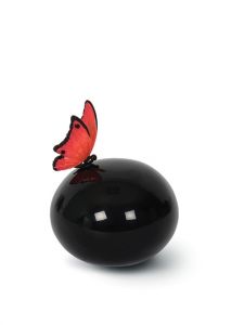 Fibreglass cremation ash keepsake urn 'Butterfly' red