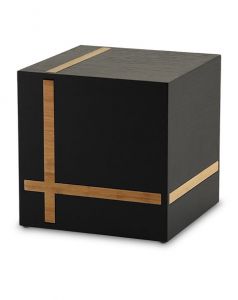 Modern bamboo and ebony MDF urn for ashes 'Bristol'